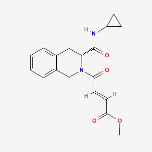 molecular formula C18H20N2O4 B2499526 Methyl (E)-4-[(3R)-3-(cyclopropylcarbamoyl)-3,4-dihydro-1H-isoquinolin-2-yl]-4-oxobut-2-enoate CAS No. 2411181-37-6