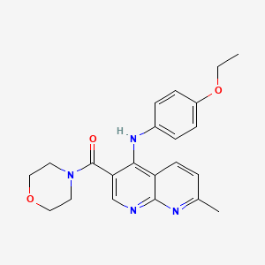 molecular formula C22H24N4O3 B2499539 (4-((4-Ethoxyphenyl)amino)-7-methyl-1,8-naphthyridin-3-yl)(morpholino)methanone CAS No. 1251599-39-9