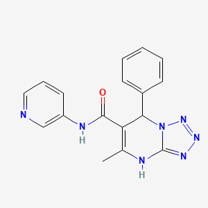 molecular formula C17H15N7O B2499545 5-methyl-7-phenyl-N-(pyridin-3-yl)-4,7-dihydrotetrazolo[1,5-a]pyrimidine-6-carboxamide CAS No. 367907-13-9