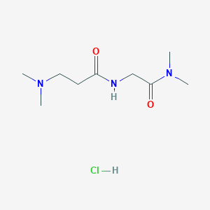 molecular formula C9H20ClN3O2 B2499547 3-(Dimethylamino)-N-[2-(dimethylamino)-2-oxoethyl]propanamide;hydrochloride CAS No. 2567503-39-1