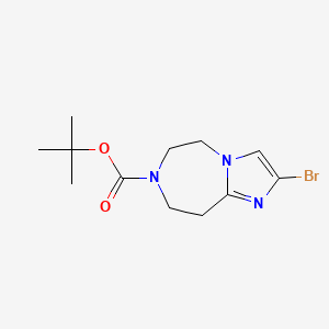 molecular formula C12H18BrN3O2 B2499552 tert-Butylester der 2-Brom-5,6,8,9-Tetrahydro-imidazo[1,2-a][1,4]diazepin-7-carbonsäure CAS No. 1251020-42-4