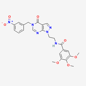 molecular formula C24H24N6O7 B2499553 3,4,5-trimethoxy-N-(2-(5-(3-nitrobenzyl)-4-oxo-4,5-dihydro-1H-pyrazolo[3,4-d]pyrimidin-1-yl)ethyl)benzamide CAS No. 922138-34-9