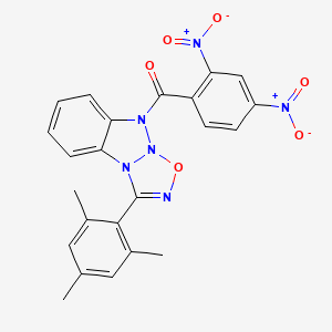molecular formula C23H18N6O6 B2499554 (2,4-Dinitrophenyl)-[1-(2,4,6-trimethylphenyl)-[1,2,3,5]oxatriazolo[3,2-a]benzotriazol-5-yl]methanone CAS No. 313275-52-4