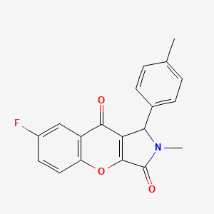 molecular formula C19H14FNO3 B2499567 7-氟-2-甲基-1-(对甲苯基)-1,2-二氢咯吩并[2,3-c]吡咯-3,9-二酮 CAS No. 877786-79-3