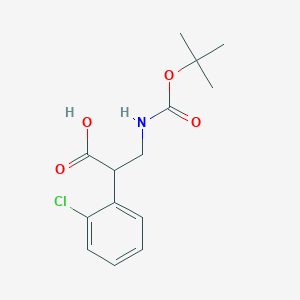 molecular formula C14H18ClNO4 B2499571 3-((tert-Butoxycarbonyl)amino)-2-(2-chlorophenyl)propanoic acid CAS No. 2138151-85-4