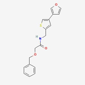 molecular formula C18H17NO3S B2499585 N-[[4-(Furan-3-yl)thiophen-2-yl]methyl]-2-phenylmethoxyacetamide CAS No. 2380032-39-1