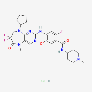 molecular formula C27H35ClF3N7O3 B2499601 TAK-960 clorhidrato CAS No. 2108449-45-0