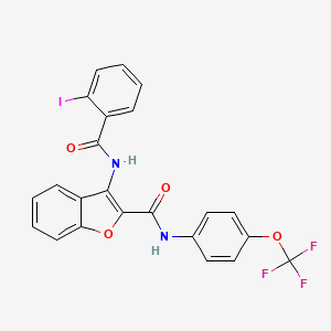 molecular formula C23H14F3IN2O4 B2499609 3-(2-iodobenzamido)-N-(4-(trifluoromethoxy)phenyl)benzofuran-2-carboxamide CAS No. 888457-58-7