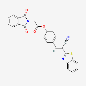 (E)-4-(2-(benzo[d]thiazol-2-yl)-2-cyanovinyl)phenyl 2-(1,3-dioxoisoindolin-2-yl)acetate