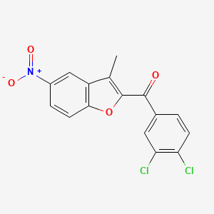 molecular formula C16H9Cl2NO4 B2499611 (3,4-Dichlorophényl)(3-méthyl-5-nitro-1-benzofuran-2-yl)méthanone CAS No. 400076-04-2