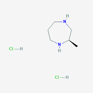 molecular formula C6H16Cl2N2 B2499614 (2R)-2-Methyl-1,4-diazepane;dihydrochloride CAS No. 2445749-68-6