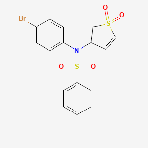 molecular formula C17H16BrNO4S2 B2499621 N-(4-溴苯基)-N-(1,1-二氧化-2,3-二氢-3-噻吩基)-4-甲基苯磺酰胺 CAS No. 616214-35-8