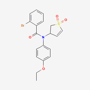 molecular formula C19H18BrNO4S B2499624 2-bromo-N-(1,1-dioxido-2,3-dihydrothiophen-3-yl)-N-(4-ethoxyphenyl)benzamide CAS No. 852438-46-1