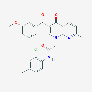 molecular formula C26H22ClN3O4 B2499625 N-(2-chloro-4-methylphenyl)-2-(3-(3-methoxybenzoyl)-7-methyl-4-oxo-1,8-naphthyridin-1(4H)-yl)acetamide CAS No. 894891-05-5