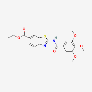 molecular formula C20H20N2O6S B2499637 Ethyl 2-(3,4,5-trimethoxybenzamido)benzo[d]thiazole-6-carboxylate CAS No. 864860-63-9