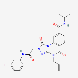 4-allyl-N-(sec-butyl)-2-(2-((3-fluorophenyl)amino)-2-oxoethyl)-1,5-dioxo-1,2,4,5-tetrahydro-[1,2,4]triazolo[4,3-a]quinazoline-8-carboxamide