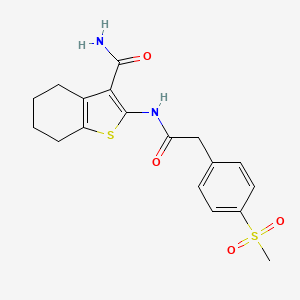 2-(2-(4-(Methylsulfonyl)phenyl)acetamido)-4,5,6,7-tetrahydrobenzo[b]thiophene-3-carboxamide
