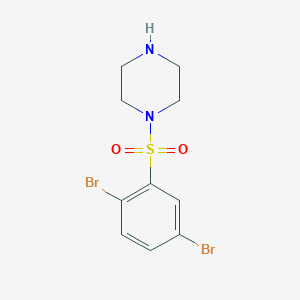 molecular formula C10H12Br2N2O2S B2499645 1-(2,5-Dibromo-benzenesulfonyl)-piperazine CAS No. 554405-97-9