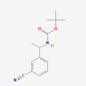 molecular formula C14H18N2O2 B2499647 叔丁基-N-[1-(3-氰苯基)乙基]氨基甲酸酯 CAS No. 2089257-40-7