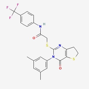 2-((3-(3,5-dimethylphenyl)-4-oxo-3,4,6,7-tetrahydrothieno[3,2-d]pyrimidin-2-yl)thio)-N-(4-(trifluoromethyl)phenyl)acetamide