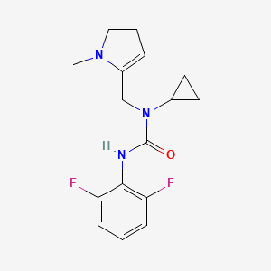 molecular formula C16H17F2N3O B2499656 1-环丙基-3-(2,6-二氟苯基)-1-((1-甲基-1H-吡咯-2-基)甲基)脲 CAS No. 1286717-63-2
