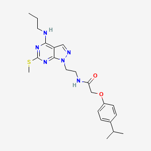2-(4-isopropylphenoxy)-N-(2-(6-(methylthio)-4-(propylamino)-1H-pyrazolo[3,4-d]pyrimidin-1-yl)ethyl)acetamide