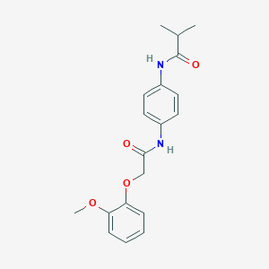 molecular formula C19H22N2O4 B249966 N-(4-{[(2-methoxyphenoxy)acetyl]amino}phenyl)-2-methylpropanamide 