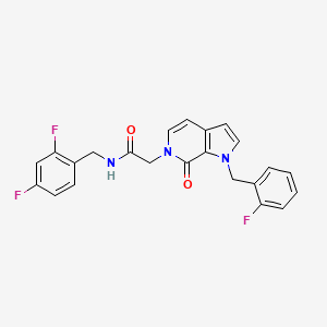 molecular formula C23H18F3N3O2 B2499660 N-(2,4-二氟苄基)-2-[1-(2-氟苄基)-7-氧代-1,7-二氢-6H-吡咯并[2,3-c]吡啶-6-基]乙酰胺 CAS No. 1286722-35-7