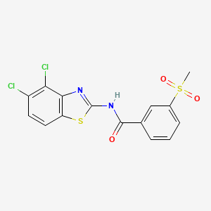 molecular formula C15H10Cl2N2O3S2 B2499669 N-(4,5-dichlorobenzo[d]thiazol-2-yl)-3-(methylsulfonyl)benzamide CAS No. 896299-62-0