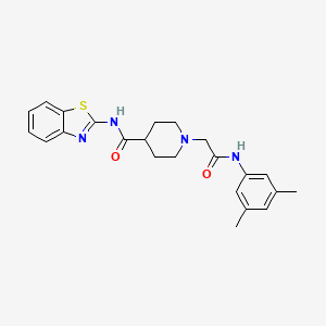 molecular formula C23H26N4O2S B2499674 N-(benzo[d]thiazol-2-yl)-1-(2-((3,5-dimethylphenyl)amino)-2-oxoethyl)piperidine-4-carboxamide CAS No. 953995-31-8