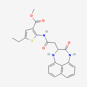 Methyl 5-ethyl-2-{[(3-oxo-1,2,3,4-tetrahydronaphtho[1,8-ef][1,4]diazepin-2-yl)acetyl]amino}thiophene-3-carboxylate