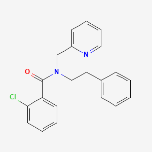 molecular formula C21H19ClN2O B2499690 2-chloro-N-phenethyl-N-(pyridin-2-ylmethyl)benzamide CAS No. 1286713-53-8