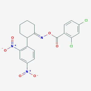 molecular formula C19H15Cl2N3O6 B2499694 [(1E)-2-(2,4-dinitrophenyl)cyclohexylidene]amino 2,4-dichlorobenzoate CAS No. 383147-94-2