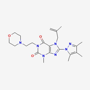 3-Methyl-7-(2-methylprop-2-enyl)-1-(2-morpholin-4-ylethyl)-8-(3,4,5-trimethylp yrazolyl)-1,3,7-trihydropurine-2,6-dione
