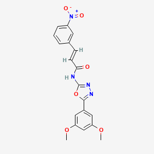 (E)-N-(5-(3,5-dimethoxyphenyl)-1,3,4-oxadiazol-2-yl)-3-(3-nitrophenyl)acrylamide