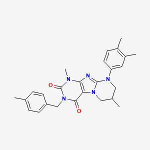 9-(3,4-dimethylphenyl)-1,7-dimethyl-3-[(4-methylphenyl)methyl]-7,8-dihydro-6H-purino[7,8-a]pyrimidine-2,4-dione