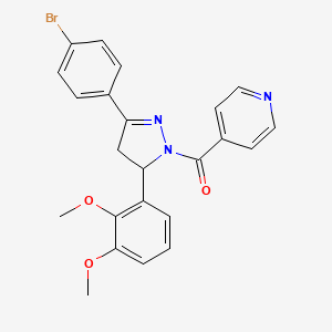 molecular formula C23H20BrN3O3 B2499714 4-{[3-(4-溴苯基)-5-(2,3-二甲氧基苯基)-4,5-二氢-1H-吡唑-1-基]羰基}吡啶 CAS No. 402951-28-4