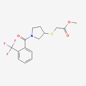 Methyl 2-((1-(2-(trifluoromethyl)benzoyl)pyrrolidin-3-yl)thio)acetate