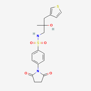 molecular formula C18H20N2O5S2 B2499741 S-[4-(2,5-dioxopyrrolidin-1-yl)phenyl]-2-hydroxy-2-methyl-3-(thiophen-3-yl)propane-1-sulfonamido CAS No. 2097868-81-8
