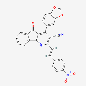4-(1,3-benzodioxol-5-yl)-2-(4-nitrostyryl)-5-oxo-5H-indeno[1,2-b]pyridine-3-carbonitrile