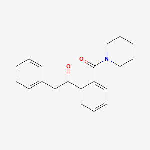 molecular formula C20H21NO2 B2499751 2-フェニル-1-(2-(ピペリジノカルボニル)フェニル)-1-エタノン CAS No. 60984-36-3