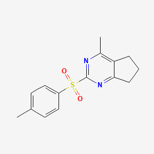 molecular formula C15H16N2O2S B2499752 4-甲基-2-[(4-甲基苯基)磺酰基]-6,7-二氢-5H-环戊[d]嘧啶 CAS No. 343374-42-5