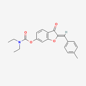 molecular formula C21H21NO4 B2499756 (Z)-2-(4-methylbenzylidene)-3-oxo-2,3-dihydrobenzofuran-6-yl diethylcarbamate CAS No. 623116-34-7
