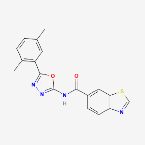 N-[5-(2,5-dimethylphenyl)-1,3,4-oxadiazol-2-yl]-1,3-benzothiazole-6-carboxamide