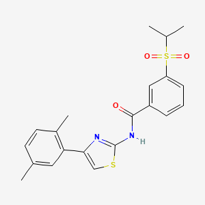 molecular formula C21H22N2O3S2 B2499762 N-(4-(2,5-二甲基苯基)噻唑-2-基)-3-(异丙磺酰基)苯甲酰胺 CAS No. 919843-35-9