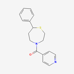 molecular formula C17H18N2OS B2499764 (7-Phenyl-1,4-thiazepan-4-yl)(pyridin-4-yl)methanone CAS No. 1797092-49-9
