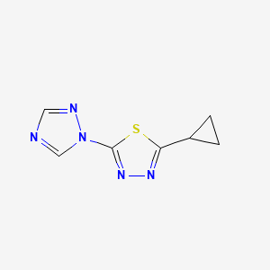 molecular formula C7H7N5S B2499768 2-环丙基-5-(1H-1,2,4-三唑-1-基)-1,3,4-噻二唑 CAS No. 2309727-73-7