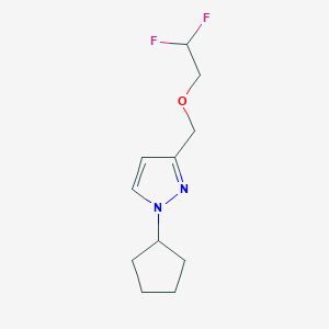 molecular formula C11H16F2N2O B2499770 1-cyclopentyl-3-[(2,2-difluoroethoxy)methyl]-1H-pyrazole CAS No. 1856097-84-1