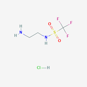 molecular formula C3H8ClF3N2O2S B2499778 N-(2-Aminoethyl)-1,1,1-Trifluormethansulfonsäureamid-Hydrochlorid CAS No. 1190044-25-7