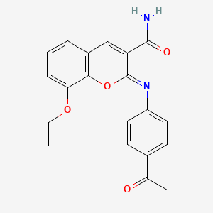 molecular formula C20H18N2O4 B2499780 (2Z)-2-[(4-acetylphenyl)imino]-8-ethoxy-2H-chromene-3-carboxamide CAS No. 329195-45-1